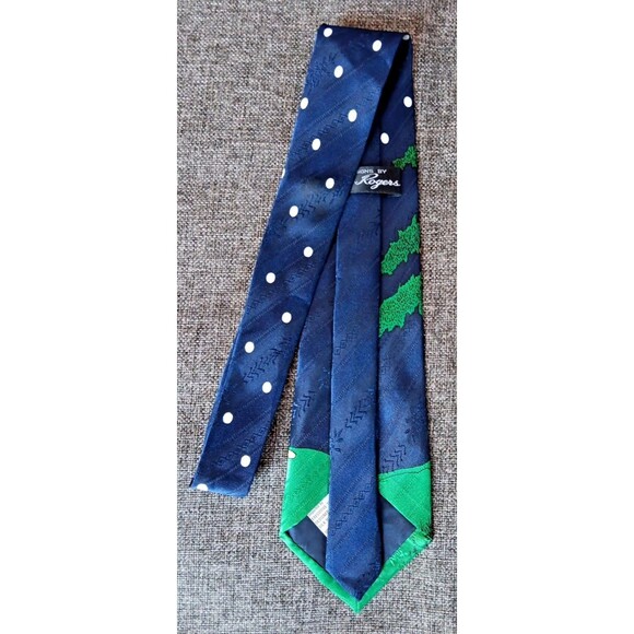 Tie 70s 80s 90s Y2K Mens A Rogers Blue Green Golf Statement 3.75 Wide 56 Long - Picture 6 of 7